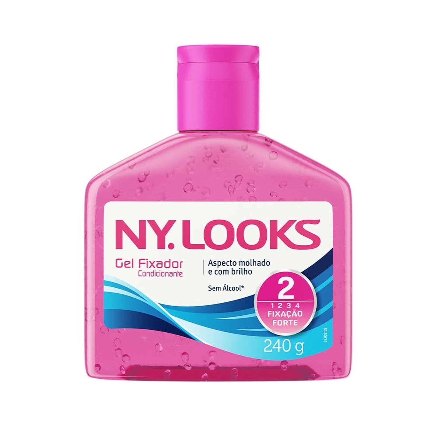 Gel Fixador Ny.Looks Flip Top Fixação Forte Rosa 240g