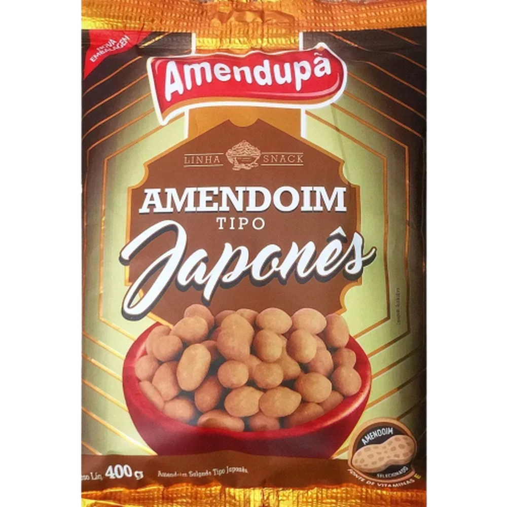 Amendoim Salgado Japones Amendupa 400g Caixa Com 24 Unidades