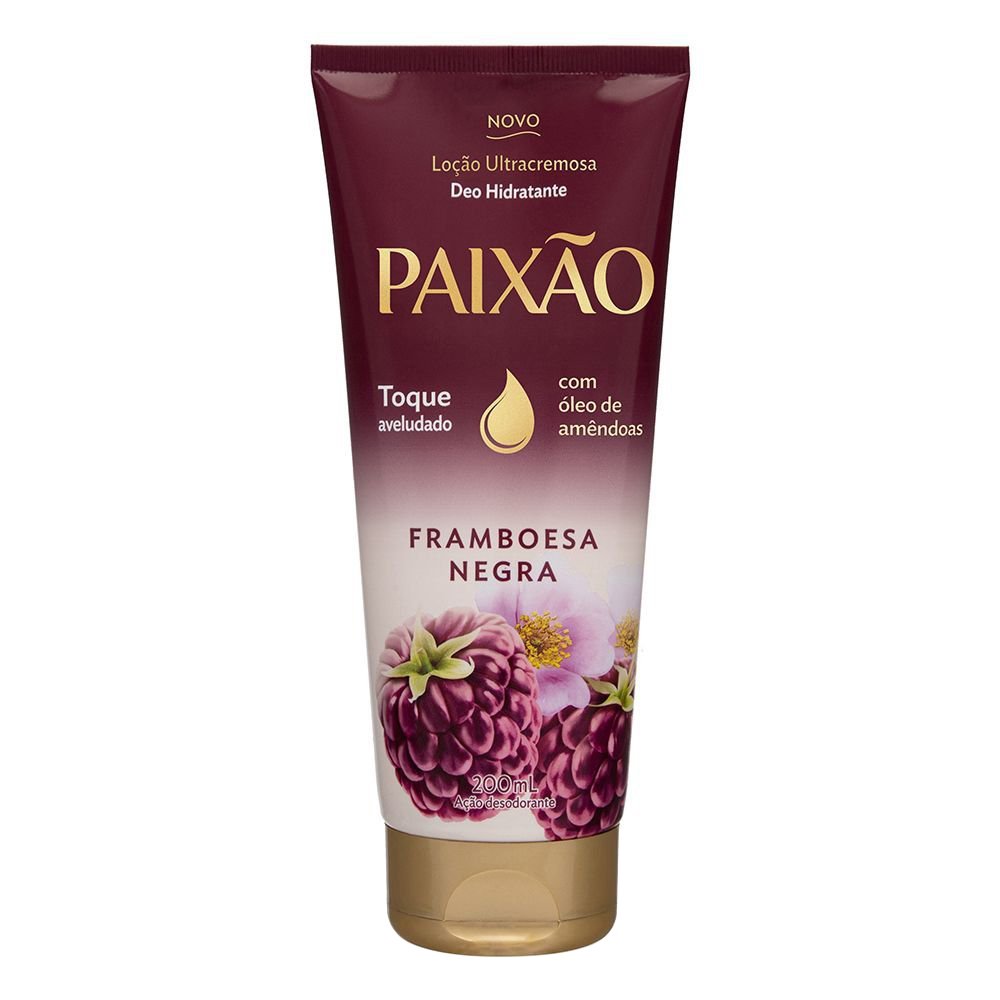 Hidratante Corporal Paixão Ultracremoso Framboesa Negra com Hibisco Ação Desodorante 200ml