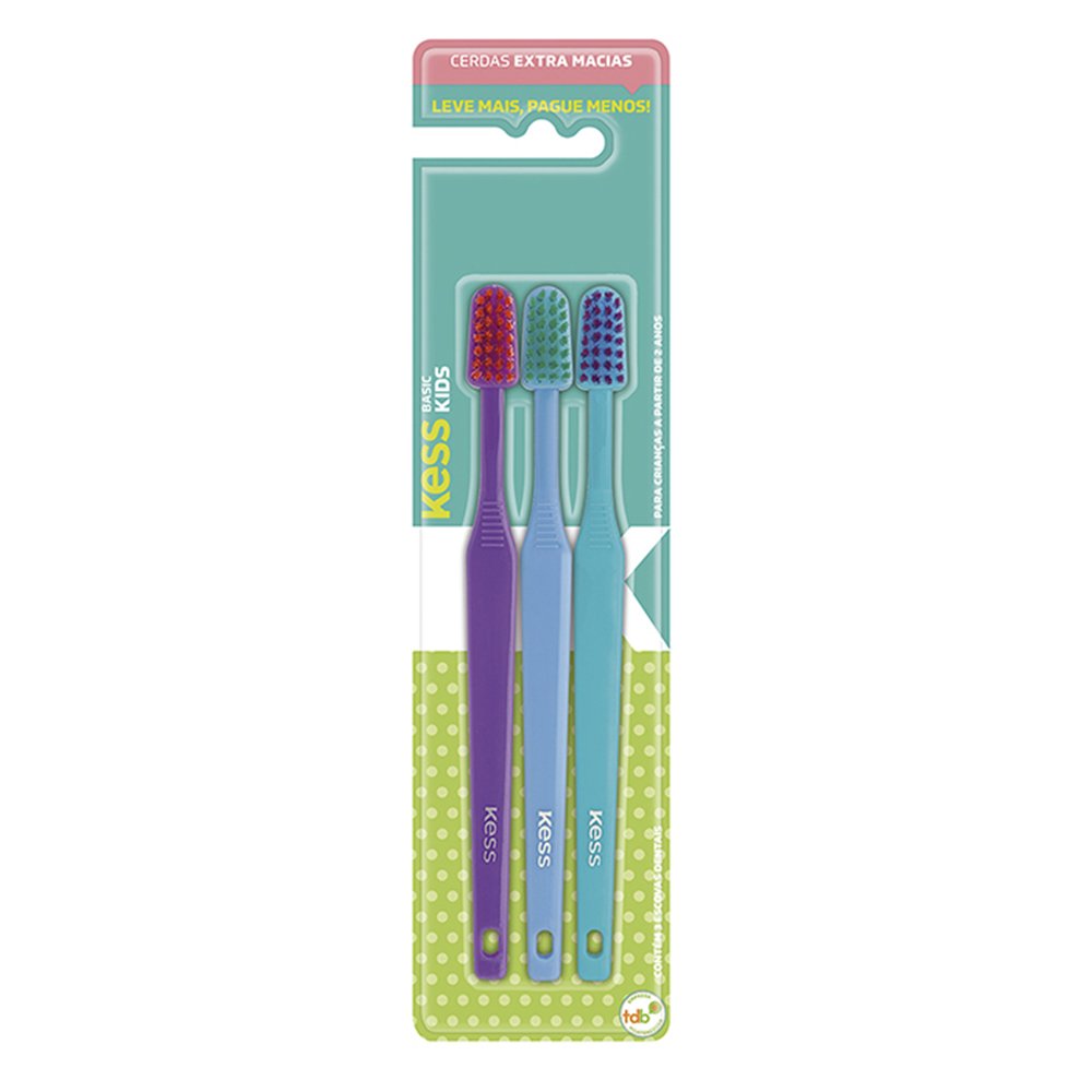 Escova Dental Kess Combo Kids Basic 3 Un