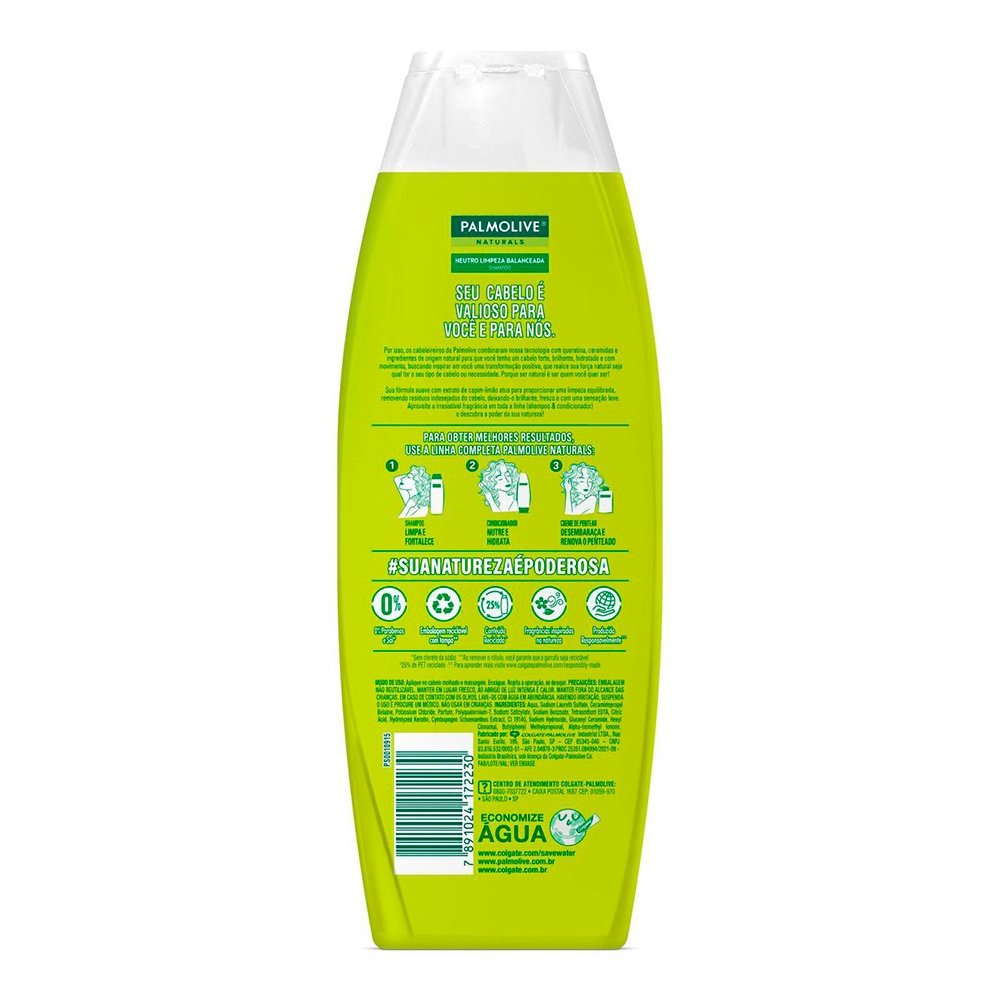 Shampoo Palmolive Naturals Neutro Limpeza Balanceada 350ml