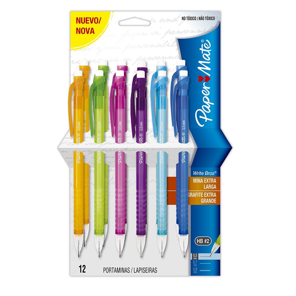 Lapiseira Papermate Write Bros 0.5 mm Sortida Cartela com 12 unidades