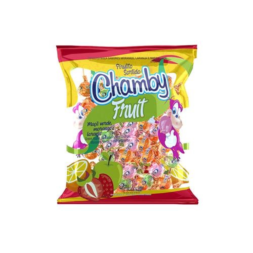 Pirulito Chamby Fruit Sortido 500g (caixa com 18 pacotes)