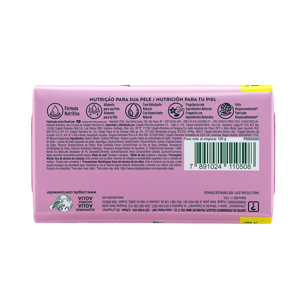 Sabonete em Barra Palmolive Naturals Nutrição Cremosa Leite e Pétalas de Rosa -  Unidades de 150g