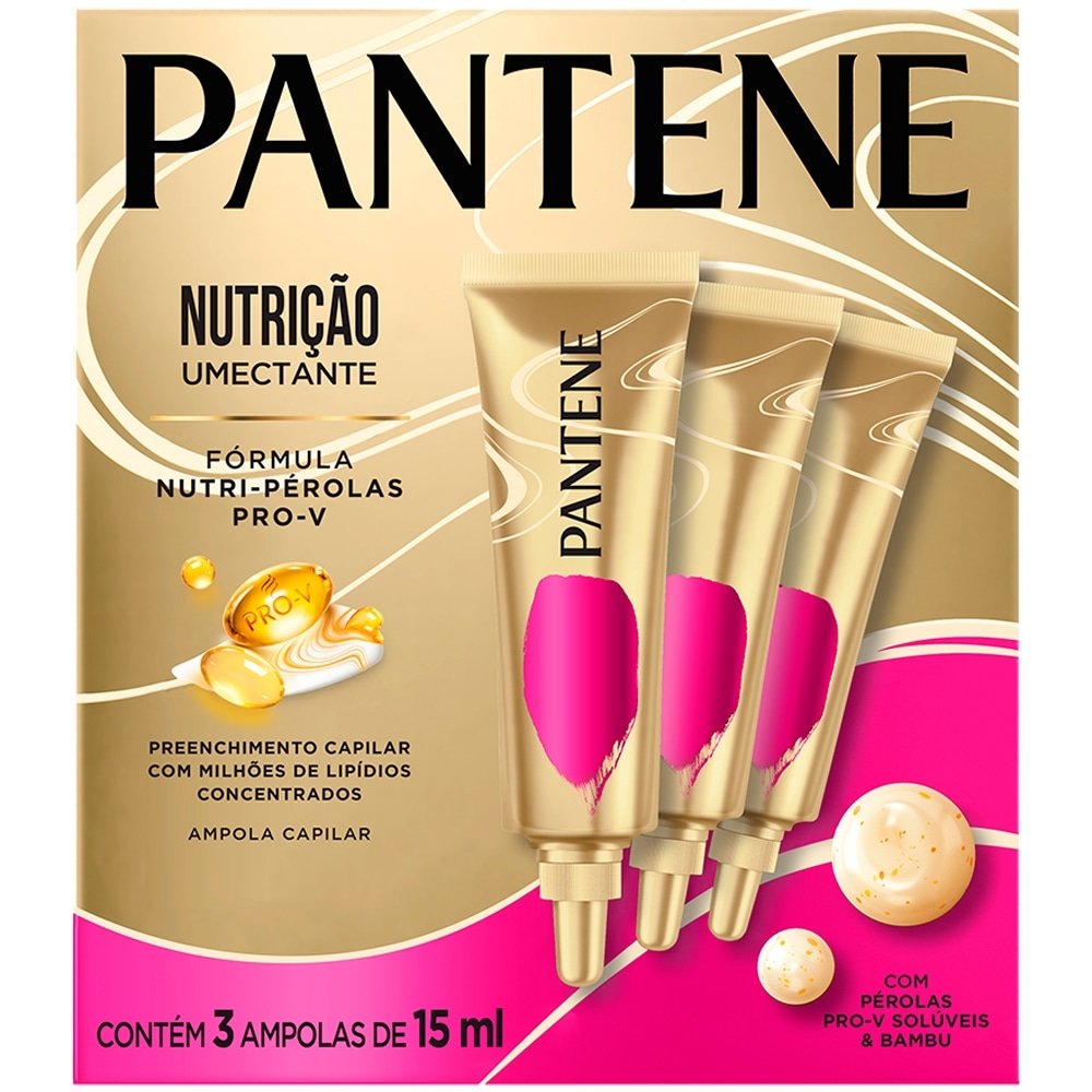 Ampola Pantene Creme de Tratamento PRO-V Pearl Nutrição 15ml Embalagem com 3 Unidades