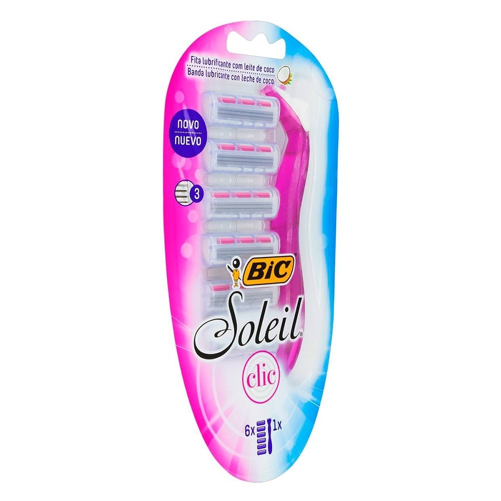 Aparelho Bic Soleil Clic Feminino + 6 Cargas