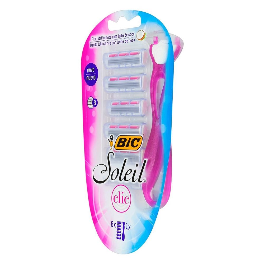 Aparelho Bic Soleil Clic Feminino + 6 Cargas