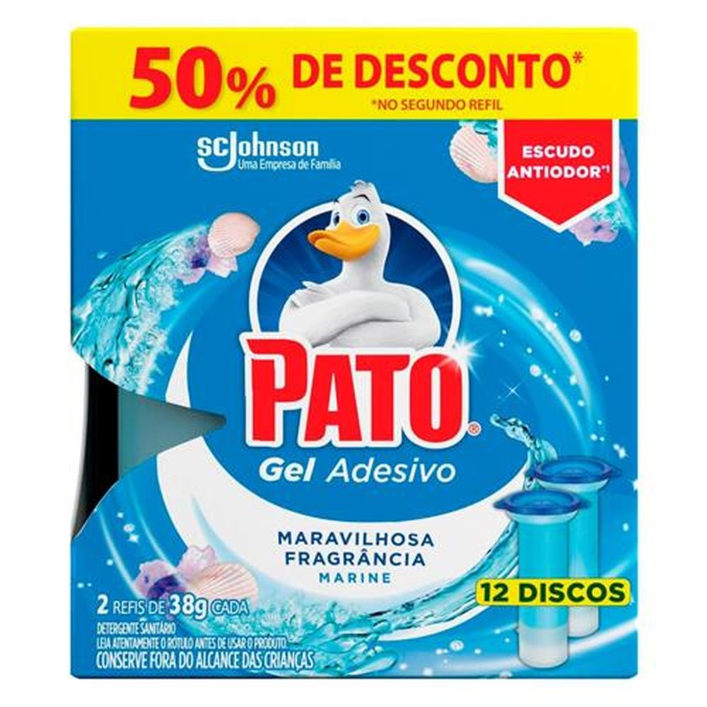 Gel Adesivo Sanitário Pato Marine Refil - 2 Embalagens com 6 Discos