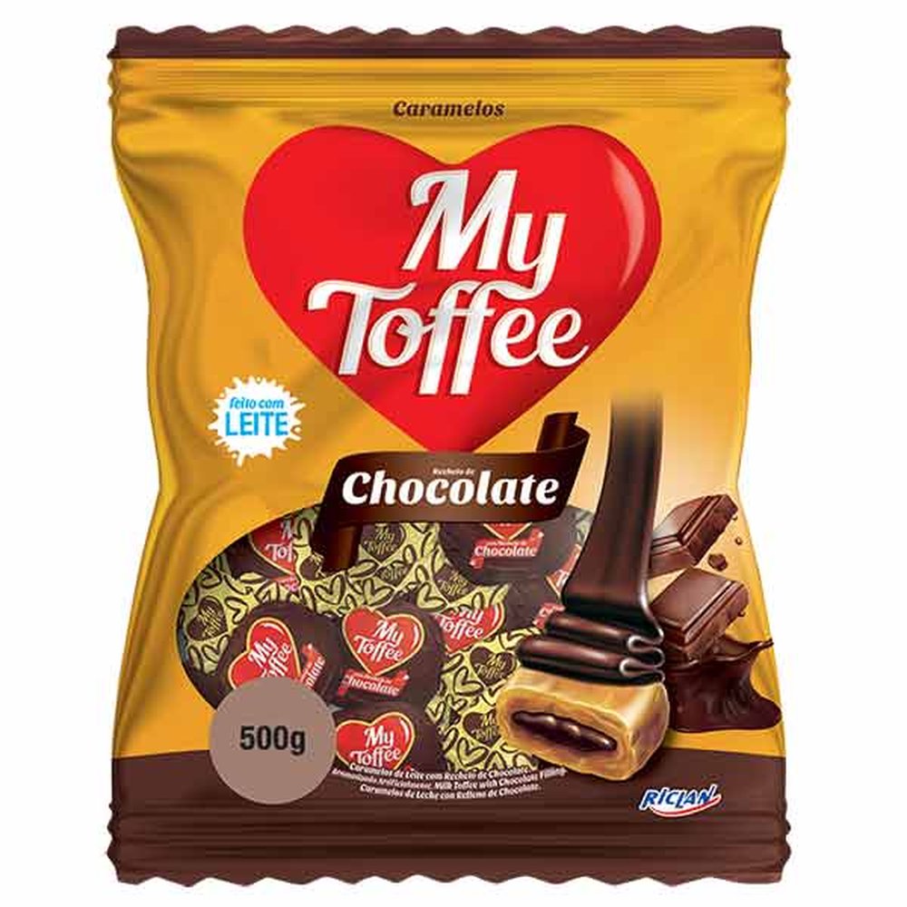 Bala My Toffee 500g Leite com Recheio de Chocolate