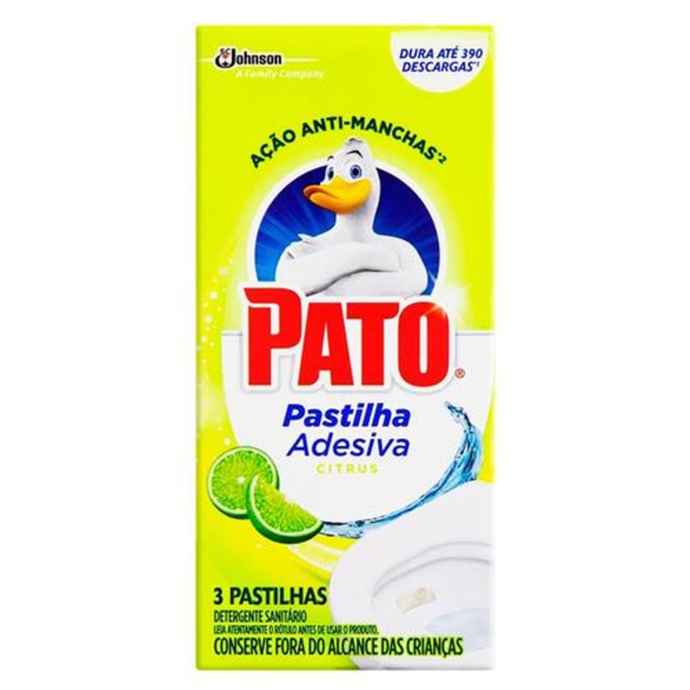 Pastilha Sanitária Adesiva Pato Citrus - Embalagem com 3 Unidades