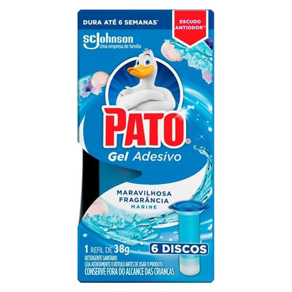 Gel Adesivo Sanitário Pato Marine Refil - Embalagem com 6 Discos