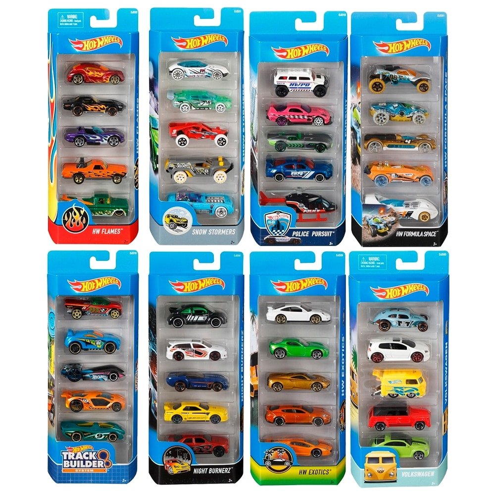 Carrinho Hot Wheels Mattel Básico 1806 Sortido - Embalagem com 5 Peças