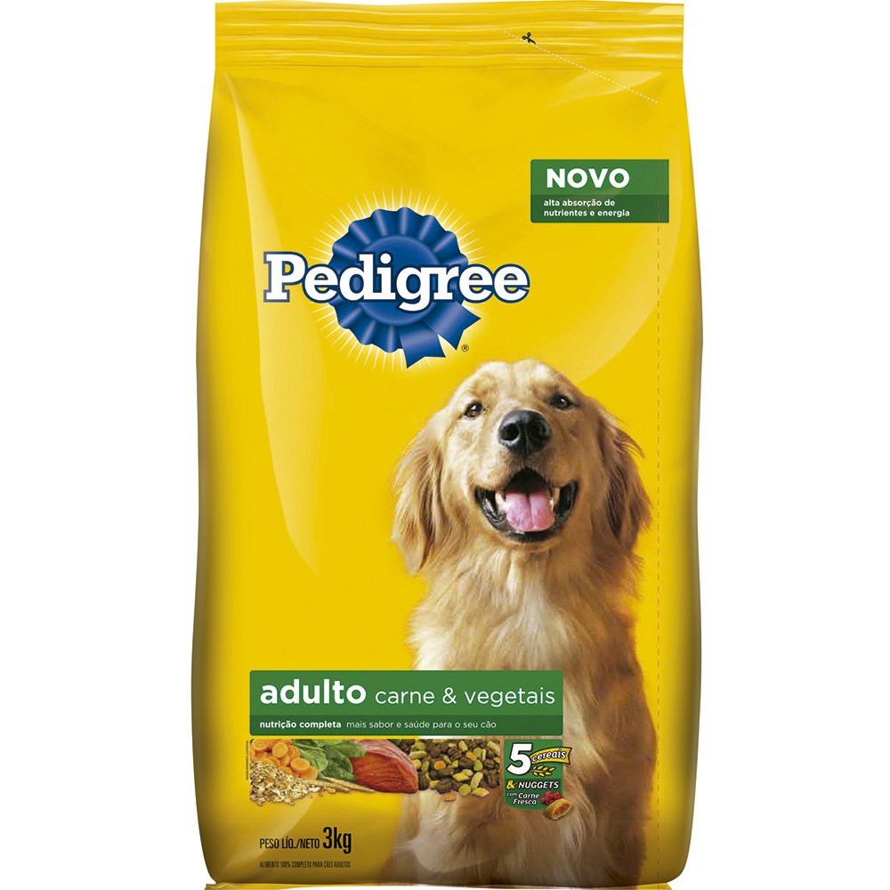 Ração para Cachorro Pedigree Carne e Vegetais 3Kg