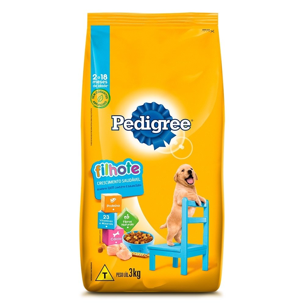 Ração para Cachorro Pedigree Premium Filhotes Raças Médias e Grandes 3Kg