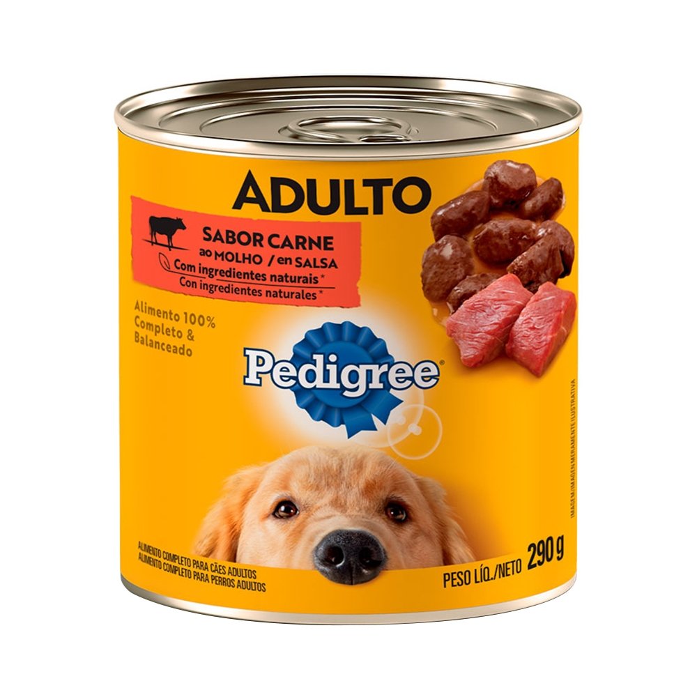 Ração para Cachorro Pedigree Pedaços de Carne ao Molho Lata 280g