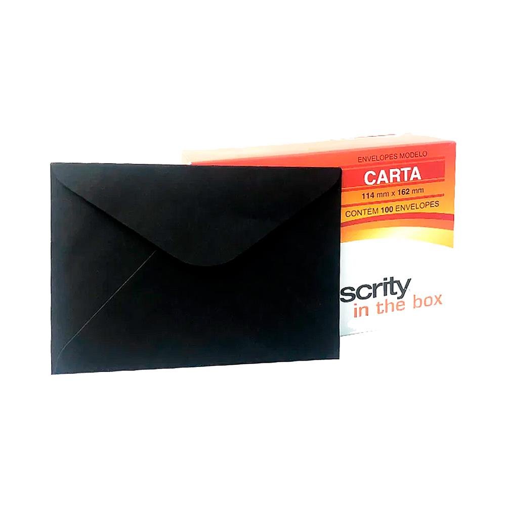 Envelope Para Carta Preto 114X162mm Scrity 100Un