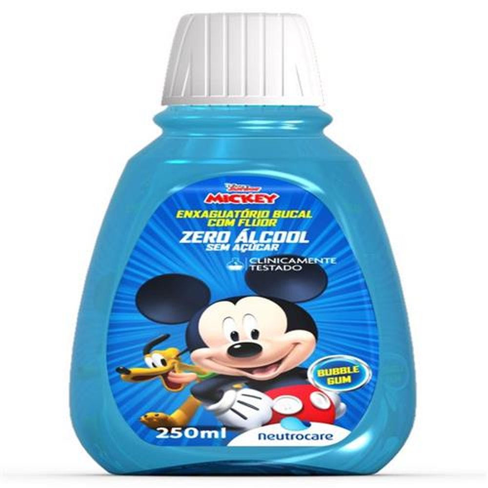 Enxaguatório Bucal Neutrocare Disney Mickey Bubble Gum 250ml (Caixa com 12 und)