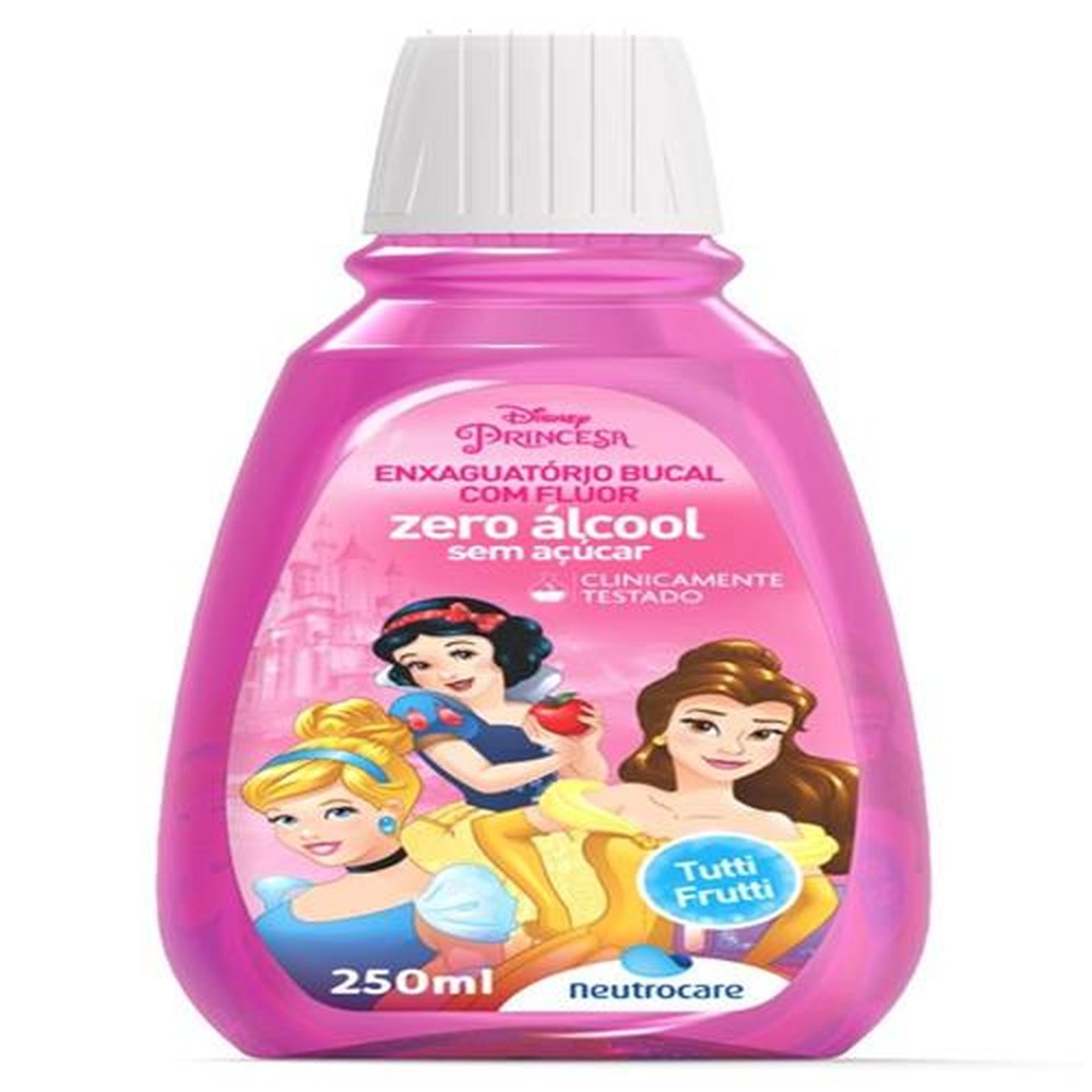 Enxaguatório Bucal Neutrocare Disney Princesas Tutti Frutti 250ml (Caixa com 12 und)