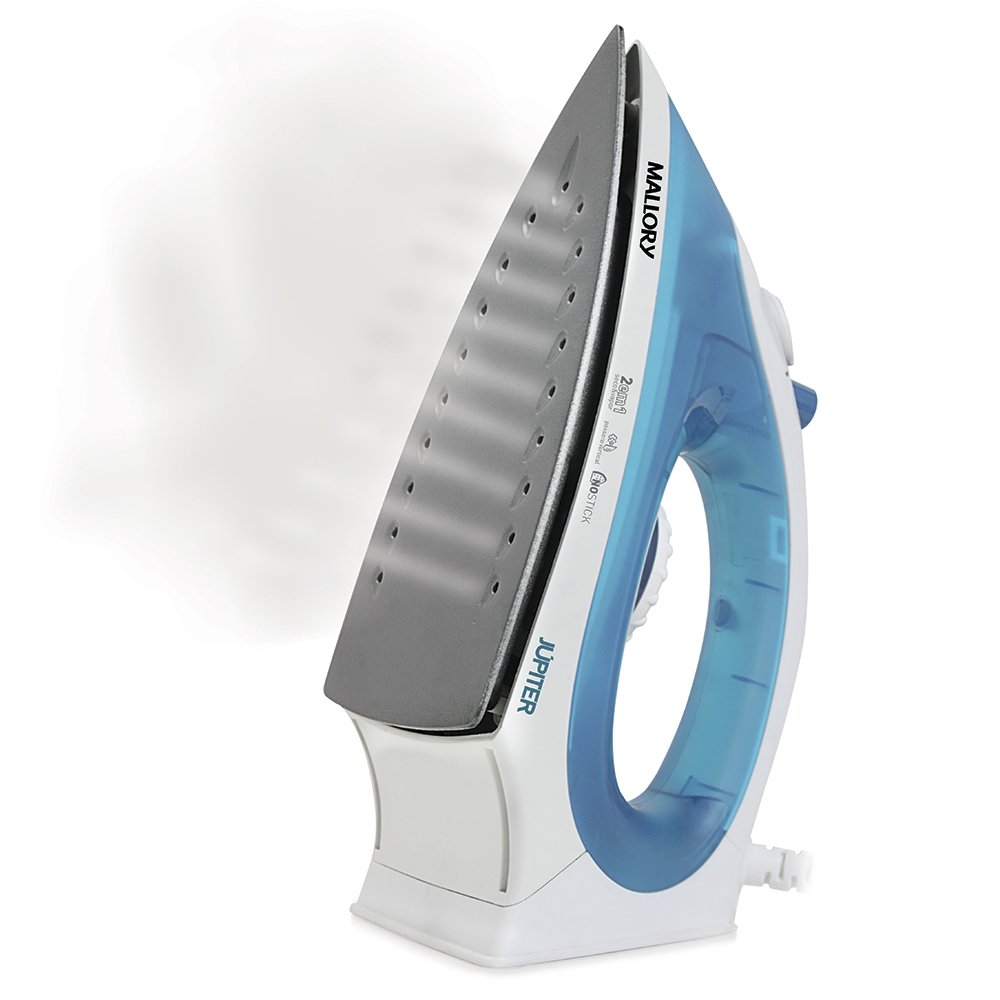 Ferro de Passar a Vapor Mallory Júpiter - com Base Antiaderente, Azul, 110V