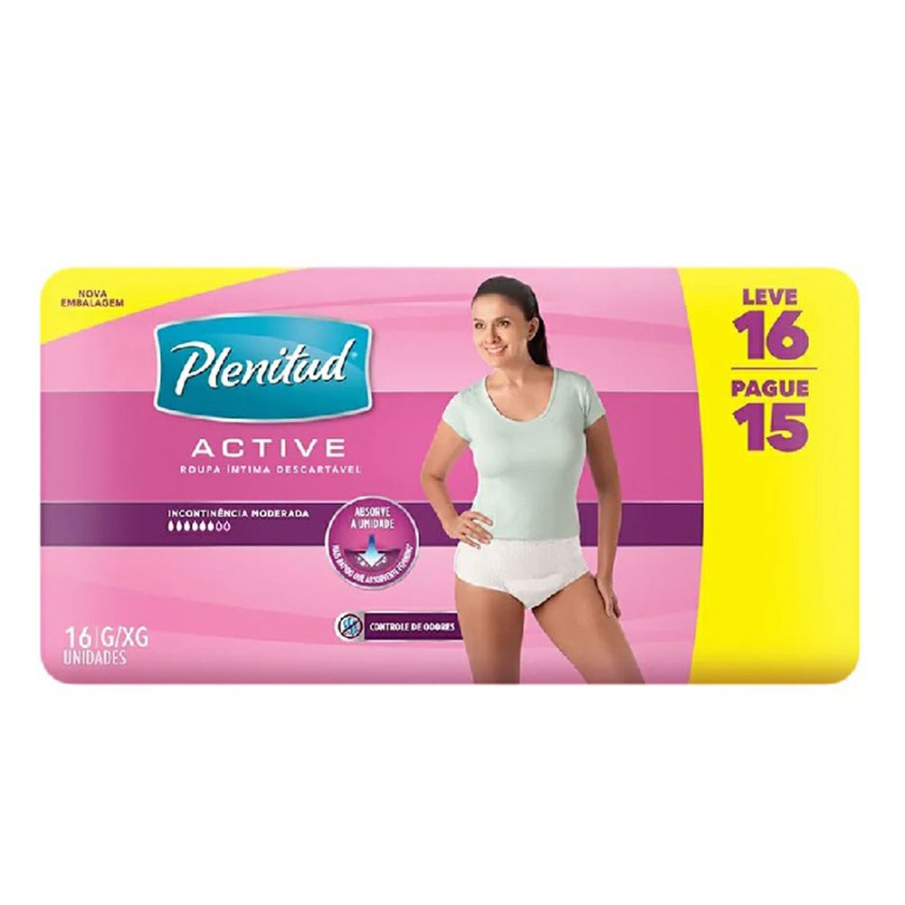 Roupa Intima Plenitud Feminino G/xg Com 16 Unidades