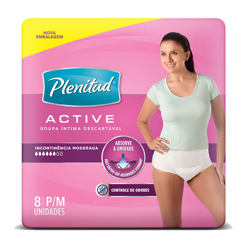 Fralda Adulta Plenitud Active Mulher P|m 8 Unidades
