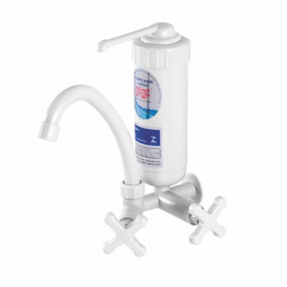 Torneira com Purificador de Água Bica Móvel Prático Branco Herc
