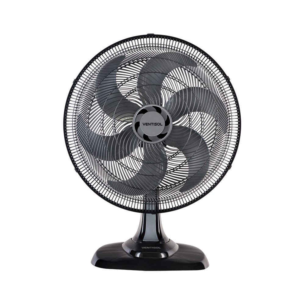 Ventilador de Mesa Ventisol 50cm Turbo 6, 3 Velocidades, 6 Pás, Preto, 110V