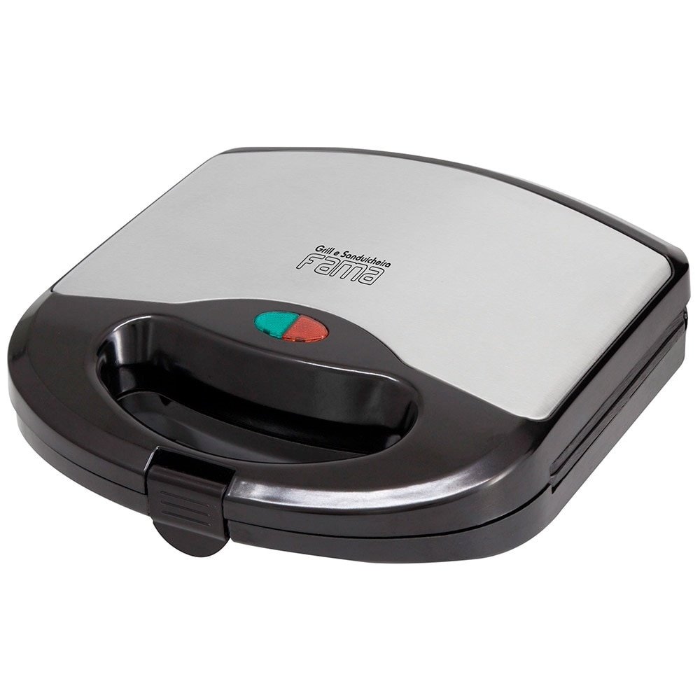 Sanduicheira Grill Fama FGR01PI 700W, Antiaderente, Preta/Inox, 220V