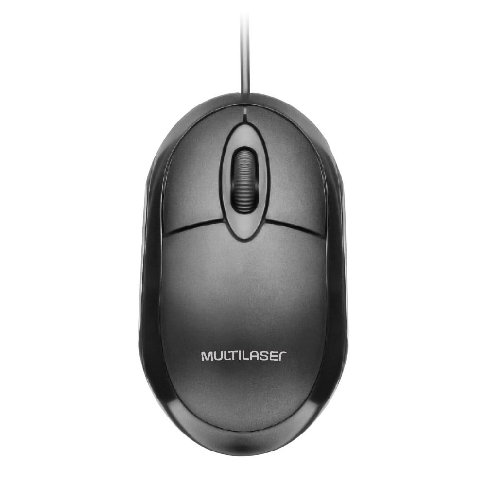 Mouse Óptico Multilaser MO300, Com Fio, 1200 DPI, USB, Preto