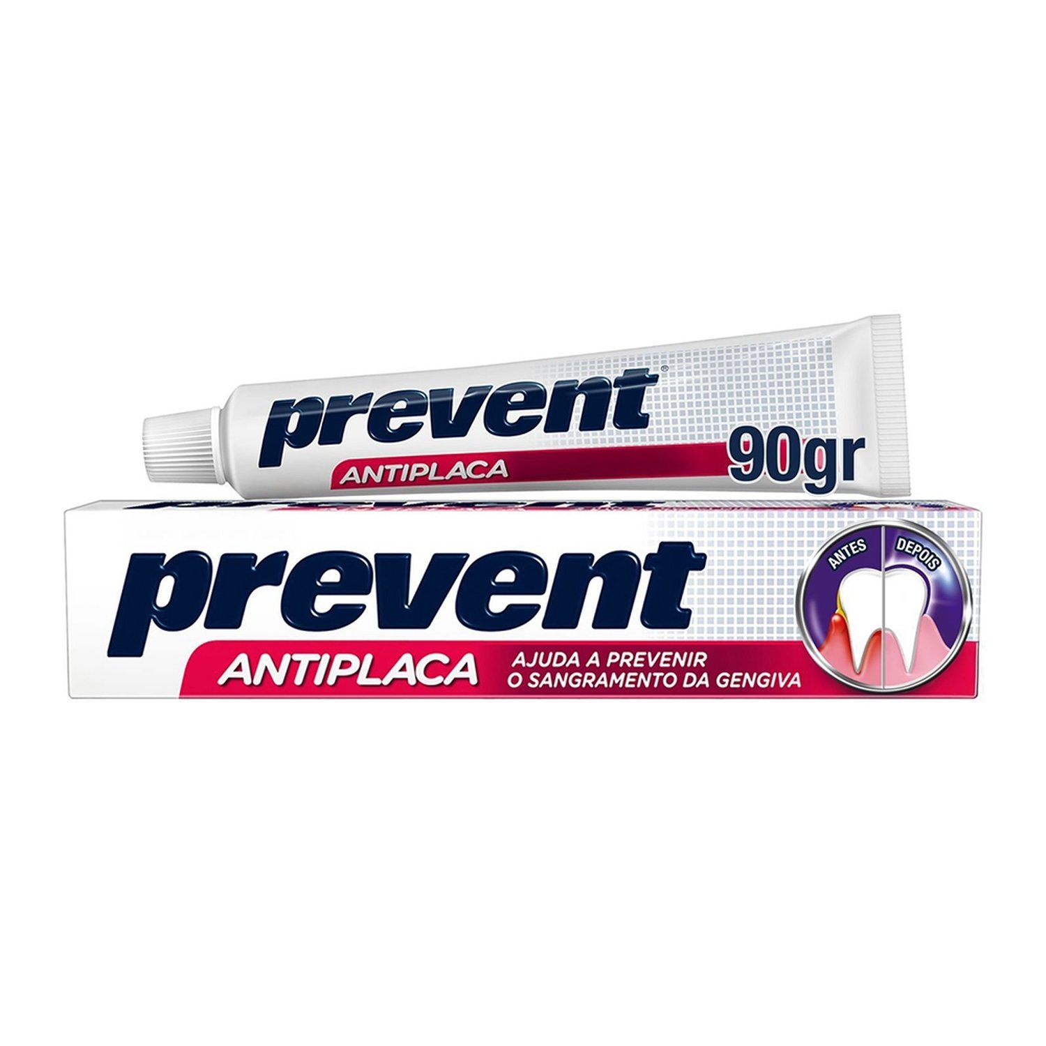 Creme Dental Prevent Antiplaca 90g - Embalagem com 12 Unidades