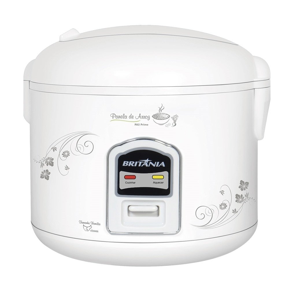 Panela de Arroz Elétrica Britânia PA5 Prime - 5 Xícaras, Branca, 110V