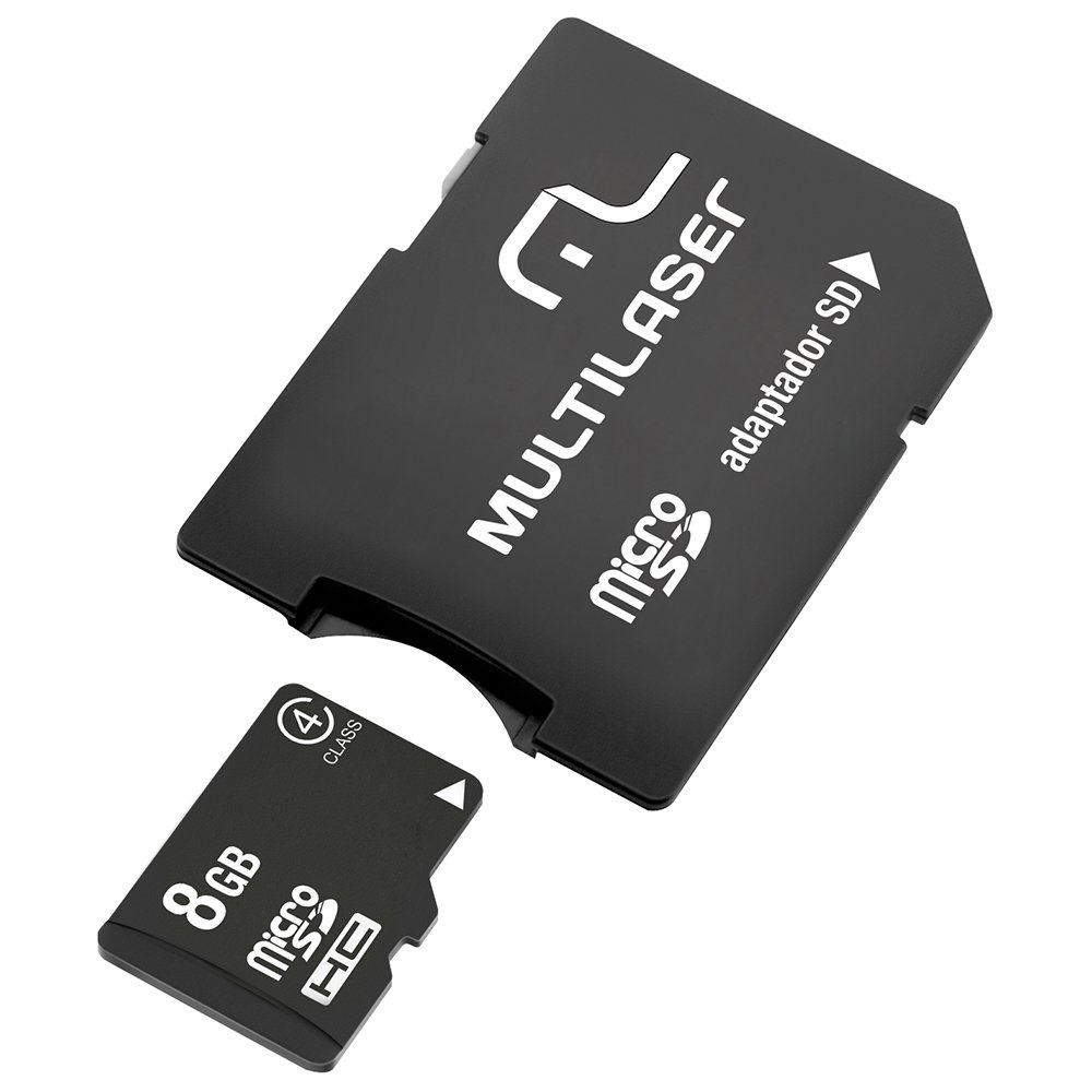 Cartão de Memória Multilaser Micro SD 8GB com Leitor de Cartão e Adaptador