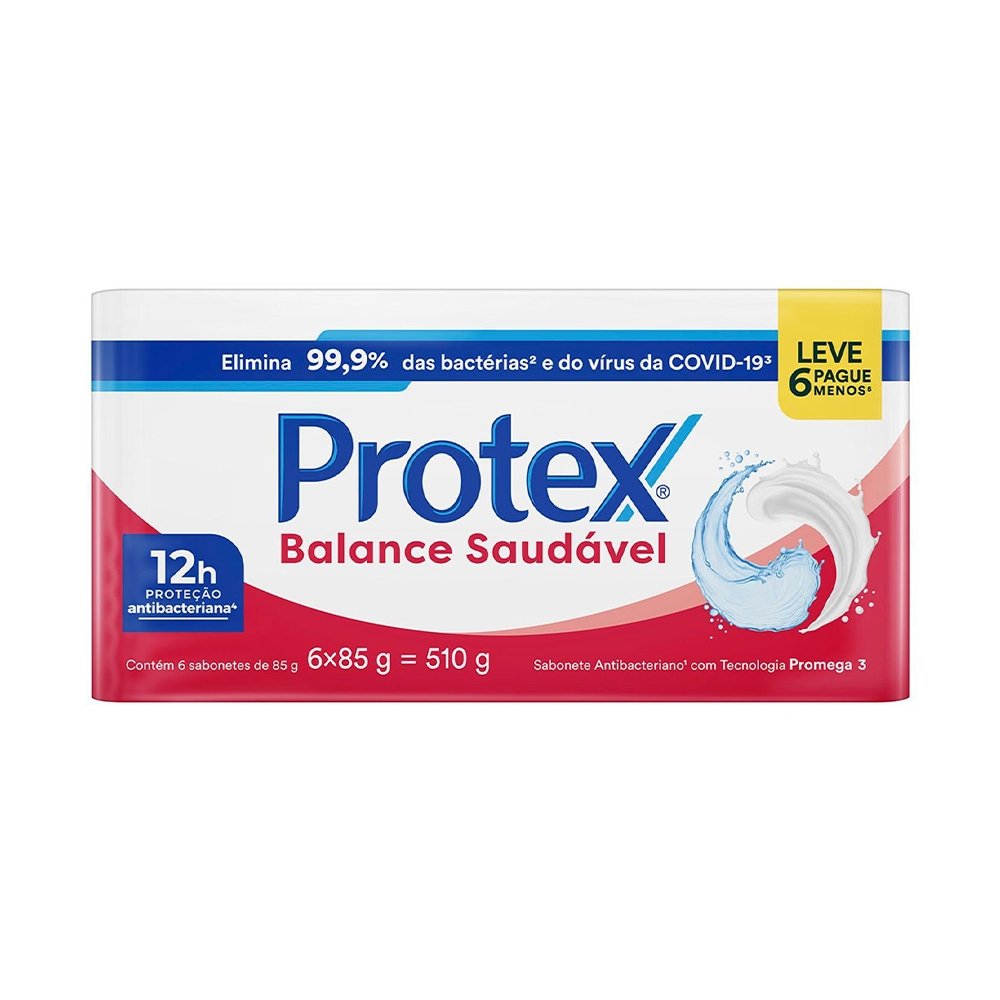 Sabonete em Barra Protex Balance Saudável Antibateriano 85g - Embalagem com 6 Unidades