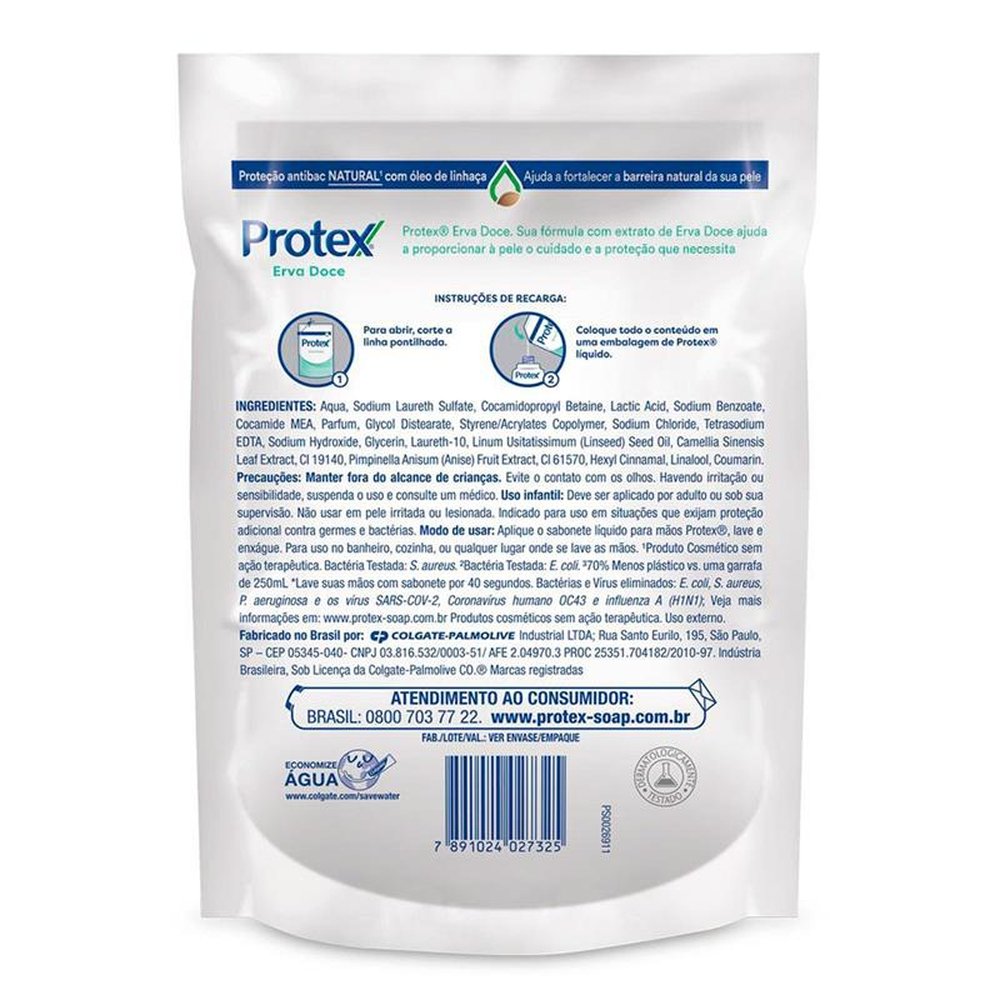 Sabonete Líquido Protex Erva Doce Antibacteriano Refil 200ml