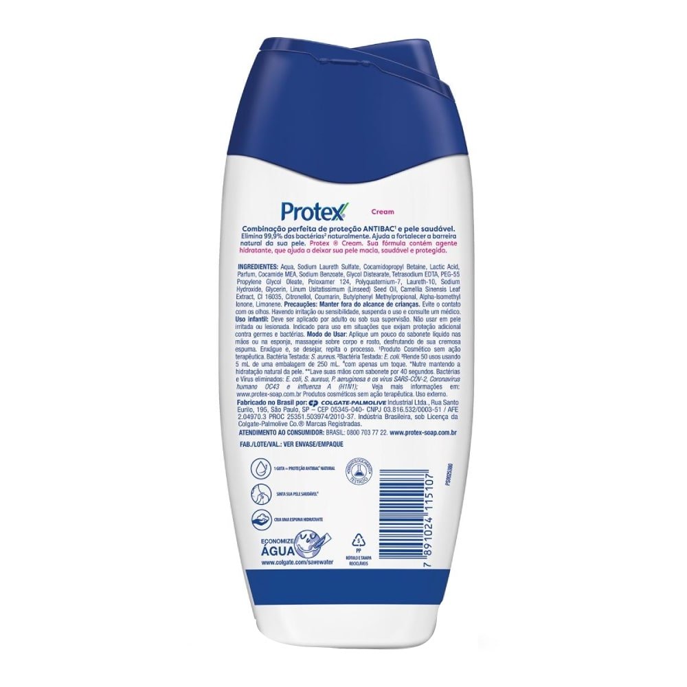 Sabonete Líquido Corporal Protex Cream Nutri 250ml