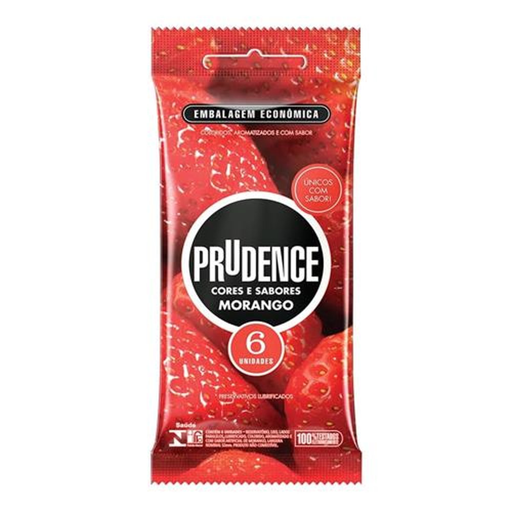 Preservativo Prudence Morango Com 6