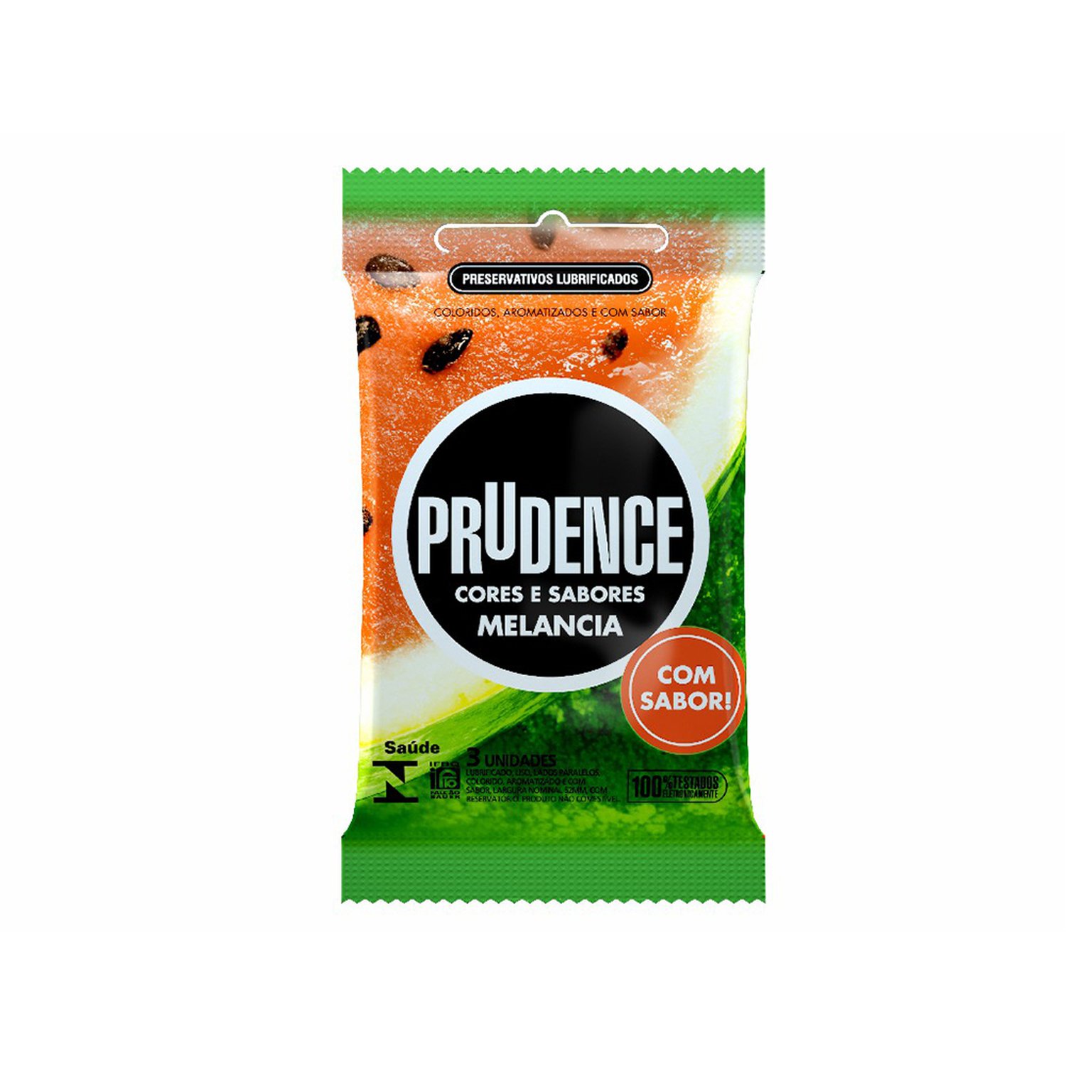 Preservativo Prudence Cores E Sabores Melancia 3 Unidades