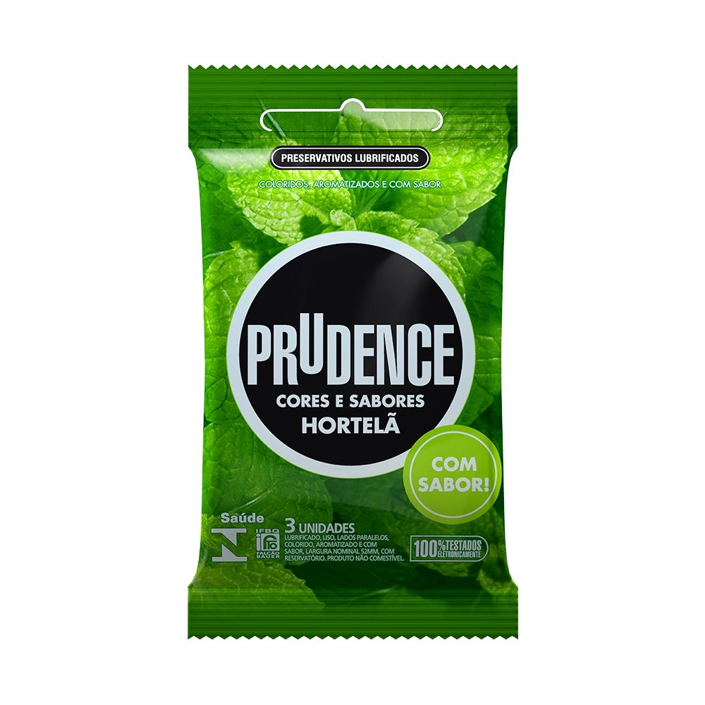 Preservativo Prudence Cores E Sabores Hortela 3 Unidades