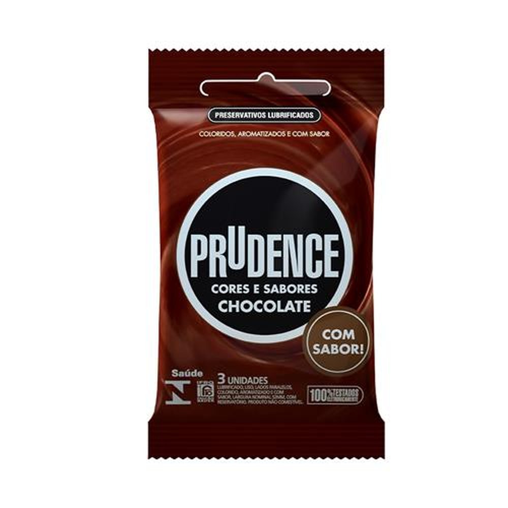Preservativo Prudence Cores e Sabores Chocolate 3 Unidades