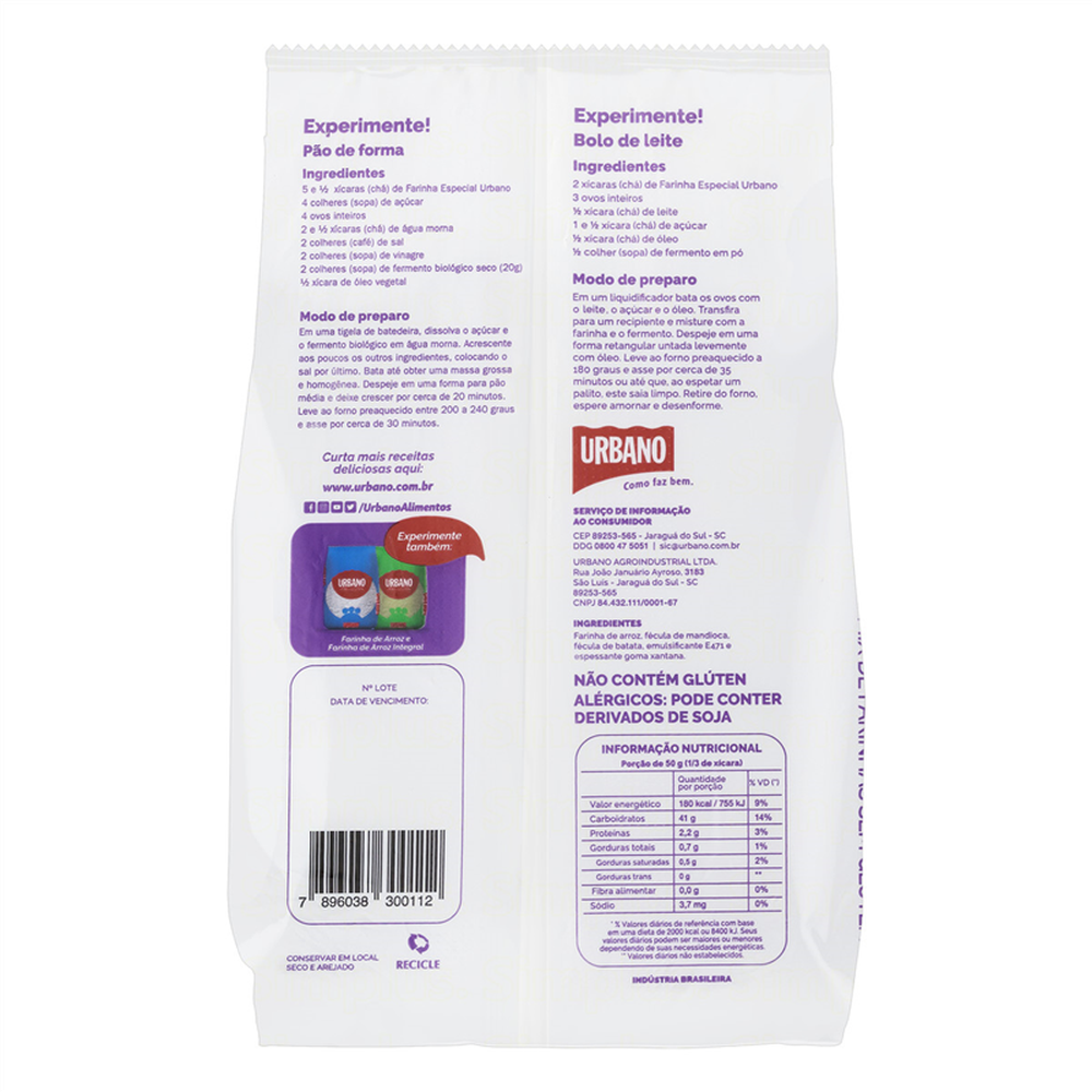 Farinha Urbano Mix Embalagem 10X1 Kg