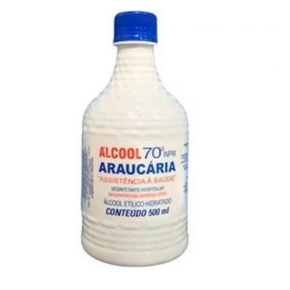 Álcool Líquido 70% Araucária 500ml - Caixa com 12 unidades