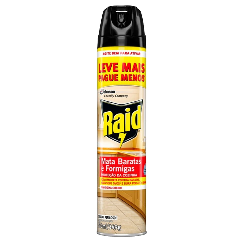 Inseticida Raid Aerosol Mata Baratas e Formigas 420ml