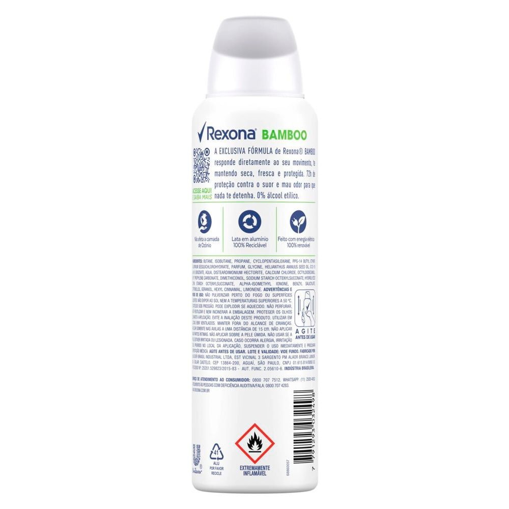 Desodorante Rexona Aerossol Women Bamboo 150ml