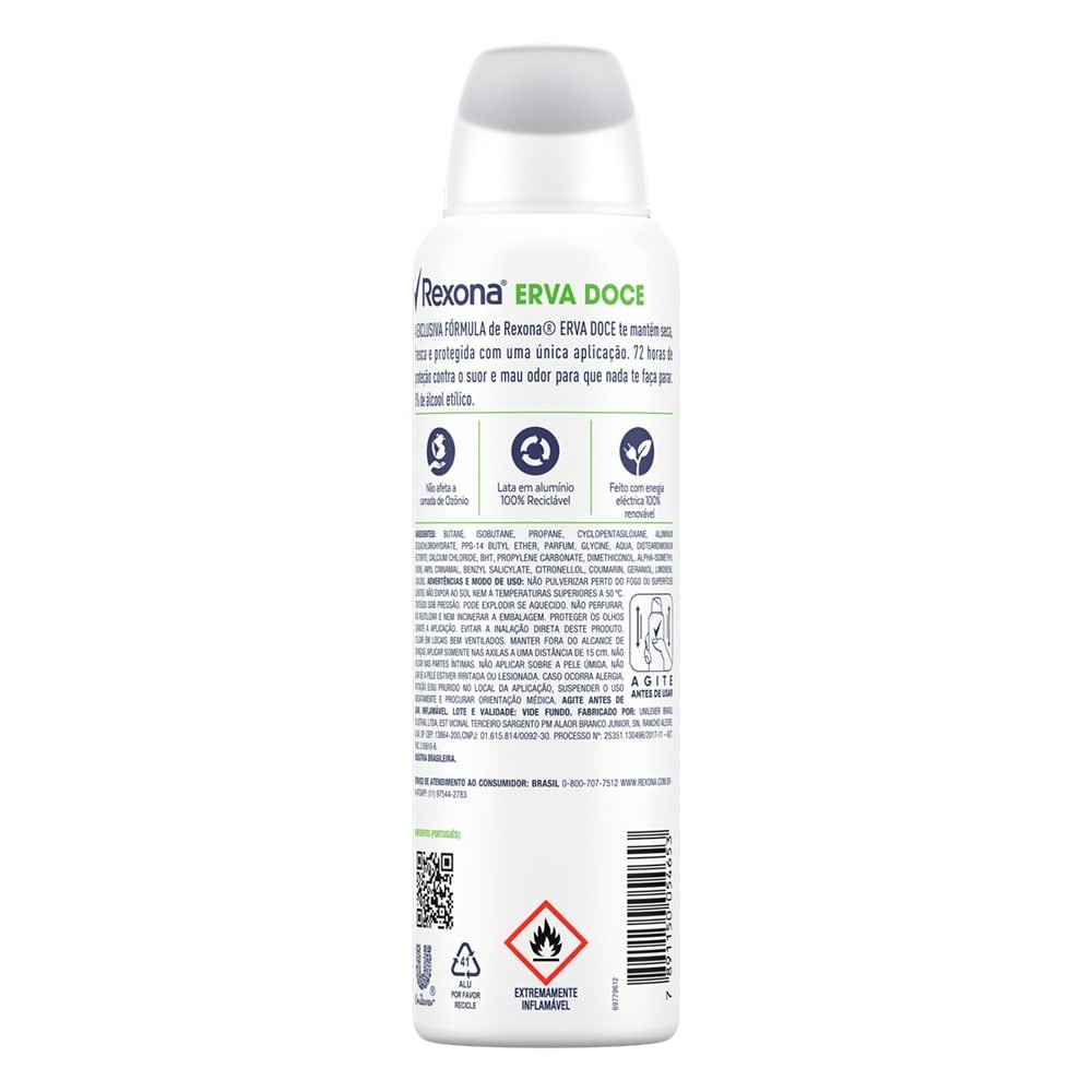 Desodorante Rexona Aerossol Erva Doce 150ml