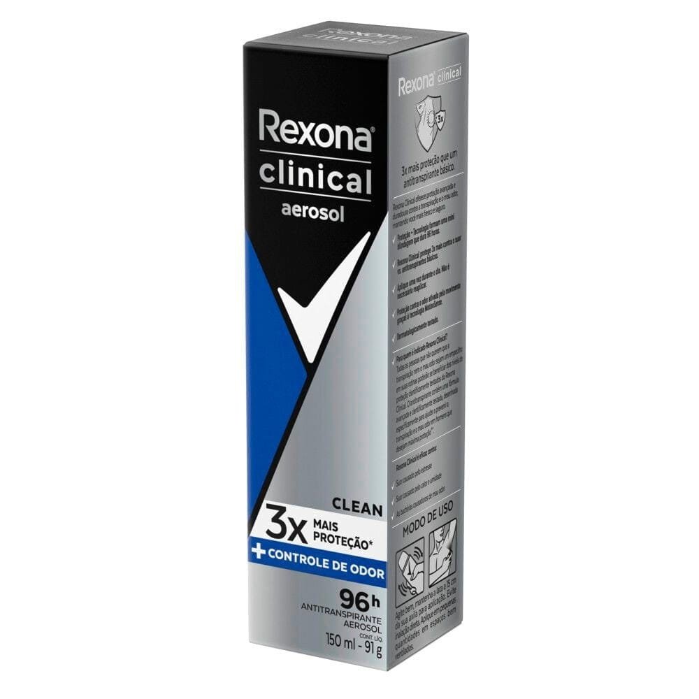 Desodorante Rexona Aerossol Men Clinical Clean 150ml