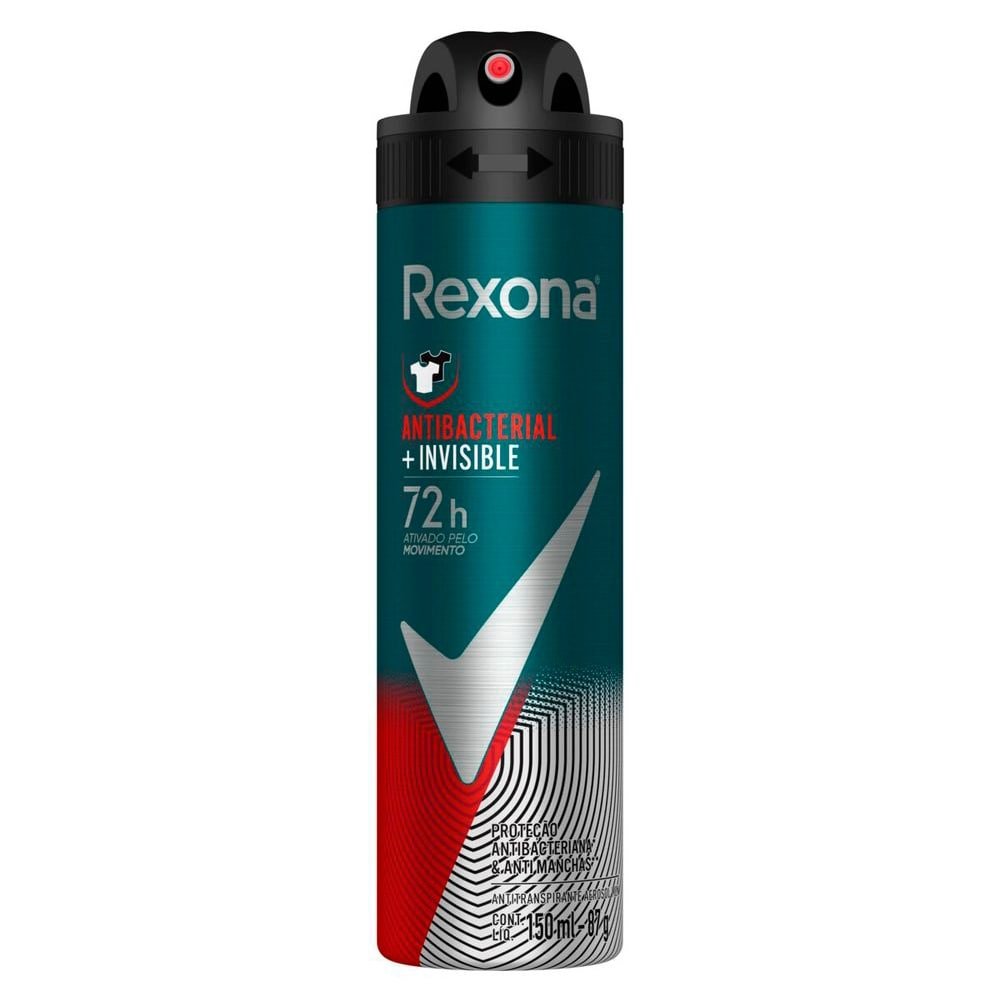 Desodorante Rexona Aerossol Men Antibacterial Invisible 150ml
