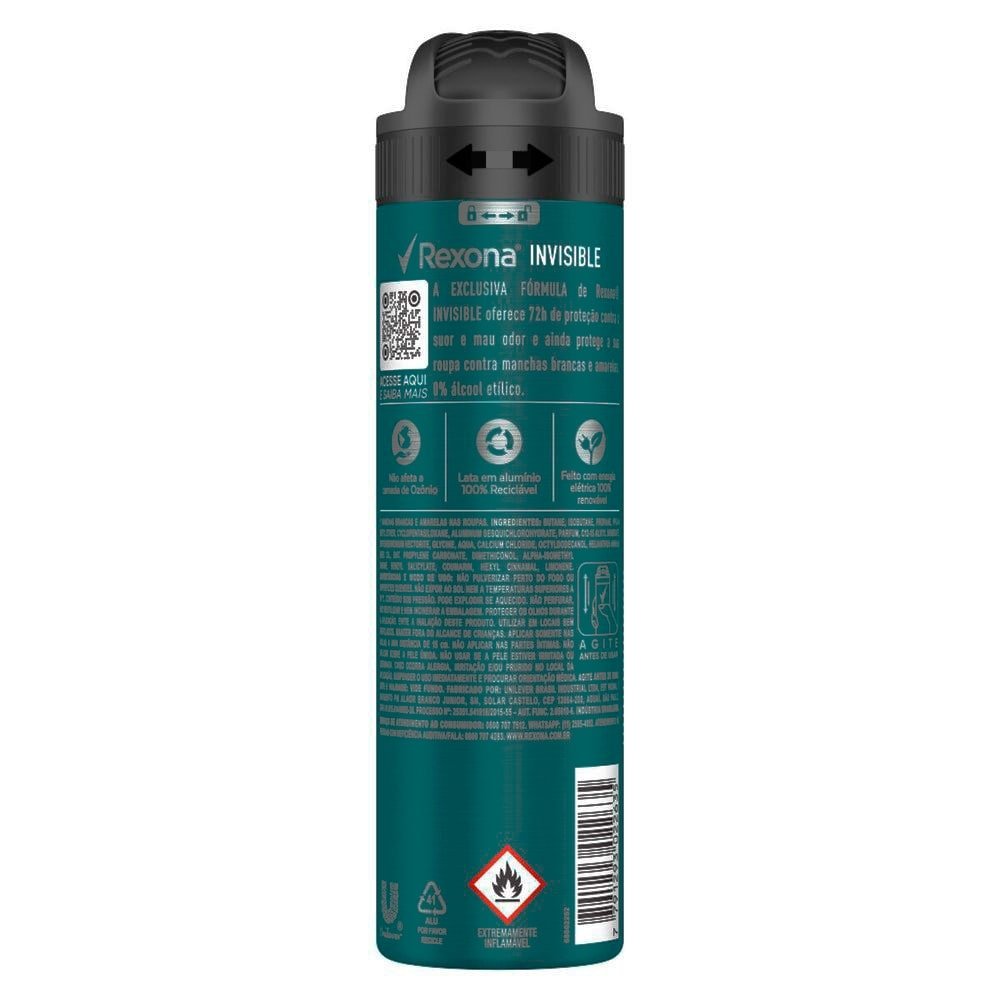 Desodorante Rexona Aerossol Men Invisible 150ml
