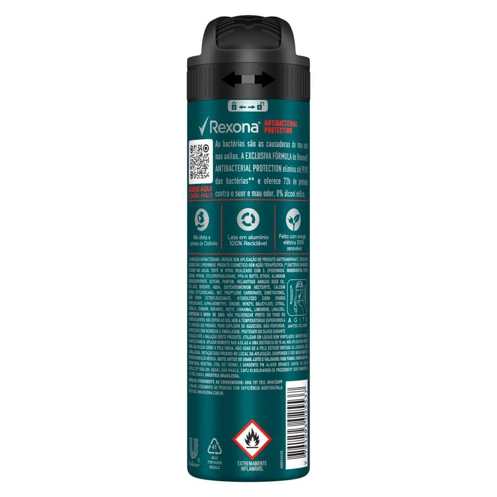 Desodorante Rexona Aerossol Men Protection Antibacterial 150ml