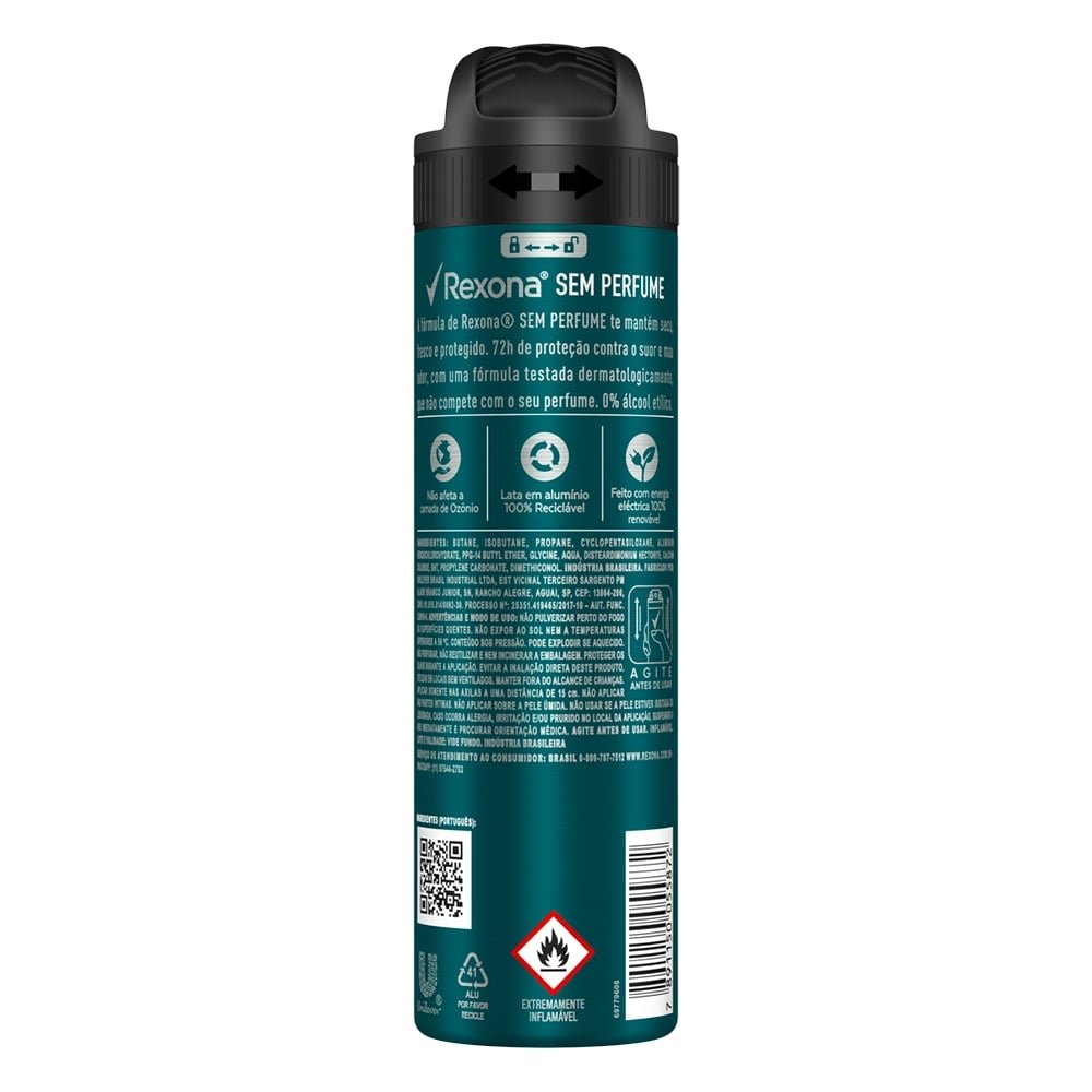 Desodorante Rexona Aerossol Men sem Perfume 150ml