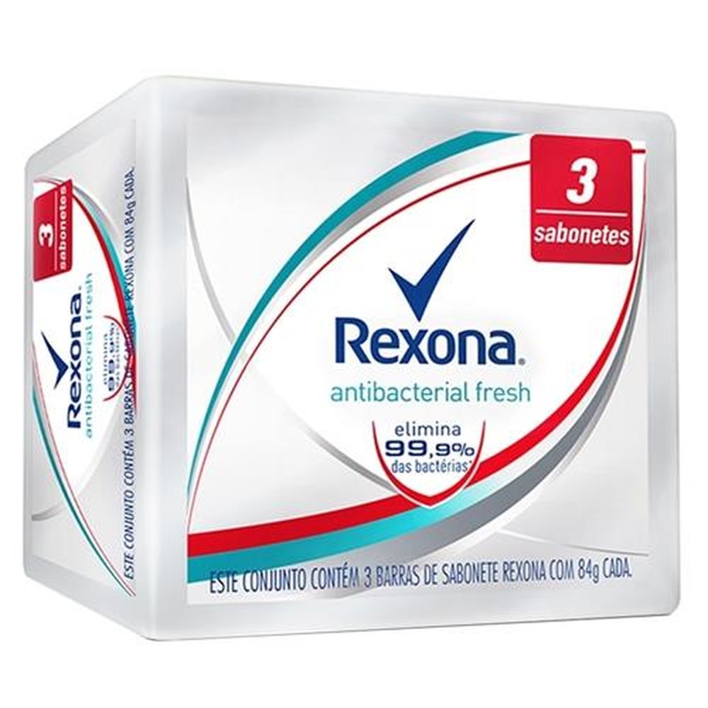 Sabonete Antibacterial Fresh Rexona - Emb. com 3un de 84g 
